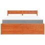 Cama con cajones y colchón madera maciza pino marrón 160x200 cm de , Camas y somieres - Ref: Foro24-3281894, Precio: 549,44 €...