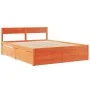 Bed with drawers and solid pine wood mattress brown 160x200 cm by , Beds and slatted bases - Ref: Foro24-3281894, Price: 541,...