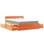 Bed with drawers and solid pine wood mattress brown 160x200 cm by , Beds and slatted bases - Ref: Foro24-3281894, Price: 541,...