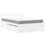 Bed with drawers and solid white pine mattress 140x190 cm by , Beds and slatted bases - Ref: Foro24-3281911, Price: 500,98 €,...