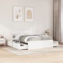 Bed with drawers and solid white pine mattress 140x190 cm by , Beds and slatted bases - Ref: Foro24-3281911, Price: 525,90 €,...