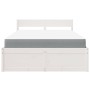 Cama con cajones y colchón madera maciza pino blanco 140x190 cm
