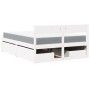 Bed with drawers and solid white pine mattress 140x190 cm by , Beds and slatted bases - Ref: Foro24-3281911, Price: 525,90 €,...