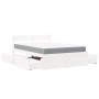 Bed with drawers and solid white pine mattress 140x190 cm by , Beds and slatted bases - Ref: Foro24-3281911, Price: 525,90 €,...