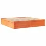 Bed with solid pine wood frame and brown waxed mattress 200x200 cm by , Beds and slatted bases - Ref: Foro24-3281924, Price: ...