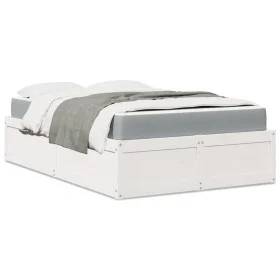 Cama con colchón madera maciza de pino blanco 140x190 cm de , Camas y somieres - Ref: Foro24-3281947, Precio: 406,80 €, Descu...