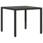 Small table and chairs with 3 black synthetic rattan cushions. by , Garden sets - Ref: Foro24-3276863, Price: 315,10 €, Disco...