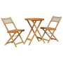 Juego de bistro de 3 piezas ratán PE y madera maciza beige de , Conjuntos de jardín - Ref: Foro24-3281744, Precio: 126,25 €, ...