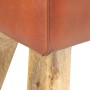 Banco potro gimnasio cuero auténtico madera mango marrón 38 cm by vidaXL, Dining and kitchen benches - Ref: Foro24-320786, Pr...