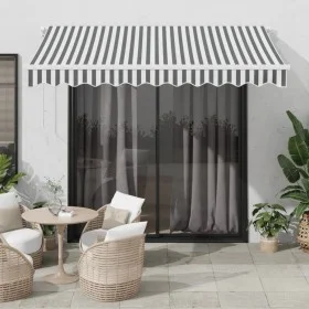 Manual retractable awning with anthracite and white LED 300x250 cm by , Awnings - Ref: Foro24-3215779, Price: 272,81 €, Disco...