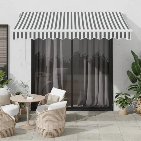 Manual retractable awning with anthracite and white LED 300x250 cm by , Awnings - Ref: Foro24-3215779, Price: 272,81 €, Disco...