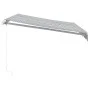 Manual retractable awning with anthracite and white LED 300x250 cm by , Awnings - Ref: Foro24-3215779, Price: 272,81 €, Disco...