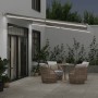 Manual retractable awning with LED light in anthracite and white 400x350cm. by , Awnings - Ref: Foro24-3215793, Price: 384,44...