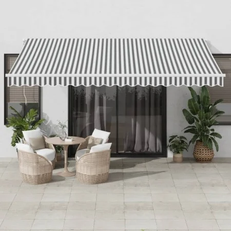 Automatische ausfahrbare Markise in Anthrazitgrau und Weiß, 450x350 cm. von , Markisen - Ref: Foro24-3215798, Preis: 552,85 €...