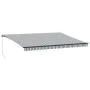 Manual retractable awning with LED light in anthracite and white, 500x350 cm. by , Awnings - Ref: Foro24-3215817, Price: 487,...