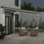 Manual retractable awning with LED light in anthracite and white, 500x350 cm. by , Awnings - Ref: Foro24-3215817, Price: 487,...