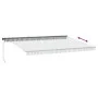 Manual retractable awning with LED light in anthracite and white, 500x350 cm. by , Awnings - Ref: Foro24-3215817, Price: 487,...