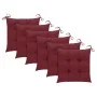 Gartensessel 6 Stück mit roten Kissen aus Teakholz von , Gartenstühle - Ref: Foro24-3065614, Preis: 386,39 €, Rabatt: %
