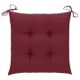 Sillas de jardín 6 uds con cojines rojo tinto madera de teca de , Sillas de jardín - Ref: Foro24-3065614, Precio: 386,33 €, D...