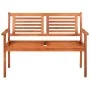 Solid eucalyptus wood 2-seater garden bench with cushion, 120 cm by , garden benches - Ref: Foro24-3060970, Price: 181,51 €, ...