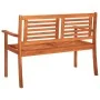 Solid eucalyptus wood 2-seater garden bench with cushion, 120 cm by , garden benches - Ref: Foro24-3060970, Price: 181,51 €, ...