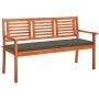 Dreisitzer Gartenbank aus massivem Eukalyptusholz und Kissen, 150 cm. von , Gartenbänke - Ref: Foro24-3061004, Preis: 202,59 ...