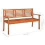 Solid eucalyptus wood 3-seater garden bench with cushion, 150 cm by , garden benches - Ref: Foro24-3061004, Price: 198,89 €, ...