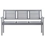 Gartenbank 3-Sitzer aus grauem Eukalyptusholz und Kissen, 150 cm. von , Gartenbänke - Ref: Foro24-3061059, Preis: 229,14 €, R...