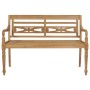 Banco Batavia madera maciza de teca con cojín color vino 120 cm de , Bancos de jardín - Ref: Foro24-3062163, Precio: 225,46 €...
