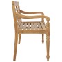 Banco Batavia madera maciza de teca con cojín color vino 120 cm de , Bancos de jardín - Ref: Foro24-3062163, Precio: 225,46 €...