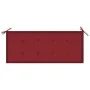 Batavia solid teak wood bench with wine-colored cushion, 120 cm by , garden benches - Ref: Foro24-3062163, Price: 216,94 €, D...