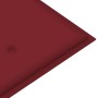 Banco Batavia madera maciza de teca con cojín color vino 120 cm de , Bancos de jardín - Ref: Foro24-3062163, Precio: 225,46 €...