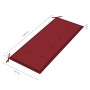 Banco Batavia madera maciza de teca con cojín color vino 120 cm de , Bancos de jardín - Ref: Foro24-3062163, Precio: 225,46 €...