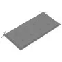 Solid teak wood garden bench with grey cushion 112 cm by , garden benches - Ref: Foro24-3062650, Price: 150,83 €, Discount: %