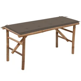 Folding garden bench with bamboo cushion 118 cm by , garden benches - Ref: Foro24-3063857, Price: 88,49 €, Discount: %