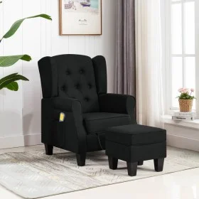Black fabric massage chair with footrest by vidaXL, Electric massage chairs - Ref: Foro24-320163, Price: 270,75 €, Discount: %