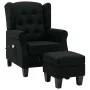 Sillón de masaje con reposapiés tela negro de vidaXL, Sillones de masaje eléctricos - Ref: Foro24-320163, Precio: 270,75 €, D...