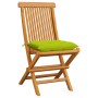 Gartenstühle 6 Stück mit leuchtend grünen Kissen aus Teakholz von , Gartenstühle - Ref: Foro24-3065616, Preis: 391,48 €, Raba...