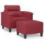 Armchair with footstool in synthetic red wine leather 60 cm by , Sofas - Ref: Foro24-3201240, Price: 205,66 €, Discount: %