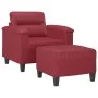 Armchair with footstool in synthetic red wine leather 60 cm by , Sofas - Ref: Foro24-3201240, Price: 205,66 €, Discount: %