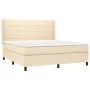 Box spring bed with cream-colored fabric mattress 180x200 cm by , Beds and slatted bases - Ref: Foro24-3131454, Price: 624,89...