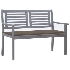 Banco de jardín 2 plazas madera eucalipto gris y cojín 120 cm de , Bancos de jardín - Ref: Foro24-3061031, Precio: 191,57 €, ...