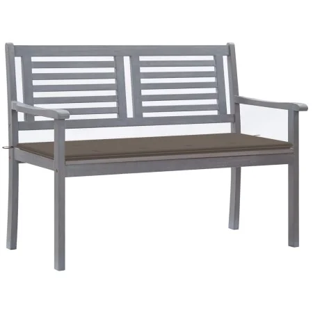 Banco de jardín 2 plazas madera eucalipto gris y cojín 120 cm de , Bancos de jardín - Ref: Foro24-3061031, Precio: 191,57 €, ...