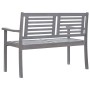 Zweierbank aus grauem Eukalyptusholz und Kissen, 120 cm. von , Gartenbänke - Ref: Foro24-3061031, Preis: 191,57 €, Rabatt: %