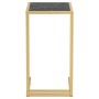 Small computer table with transparent black glass and marble, 50x35x65cm. by , Side tables - Ref: Foro24-331647, Price: 47,50...