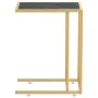Small computer table with transparent black glass and marble, 50x35x65cm. by , Side tables - Ref: Foro24-331647, Price: 46,55...