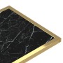 Small computer table with transparent black glass and marble, 50x35x65cm. by , Side tables - Ref: Foro24-331647, Price: 47,50...