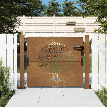 Puerta de jardín acero corten diseño árbol 105x80 cm de , Puertas de jardín - Ref: Foro24-153160, Precio: 163,47 €