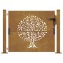 Corten steel garden gate with tree design 105x80 cm by , garden gates - Ref: Foro24-153160, Price: 159,49 €, Discount: %