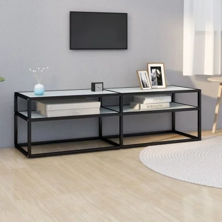 Mueble de TV vidrio templado color mármol blanco 140x40x40,5 cm de , Muebles TV - Ref: Foro24-331716, Precio: 105,29 €, Descu...